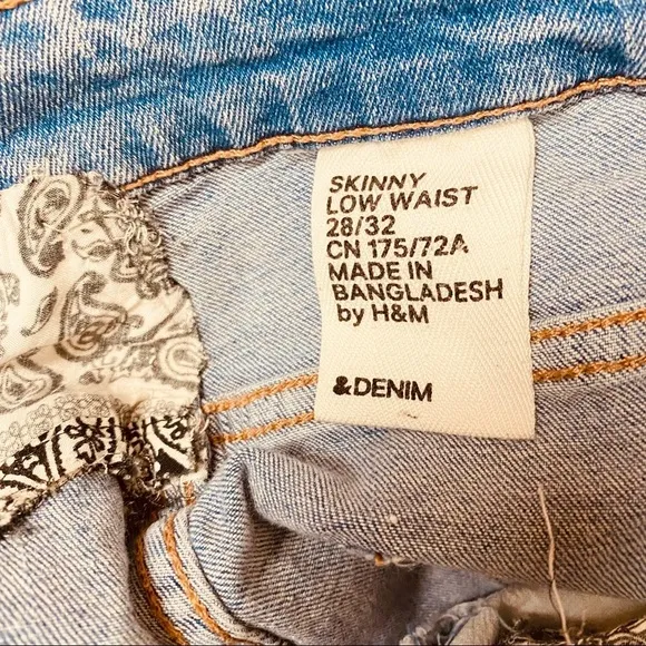 H&amp;M Distressed Denim Jeans Pant. Blue. Sz 28/32.