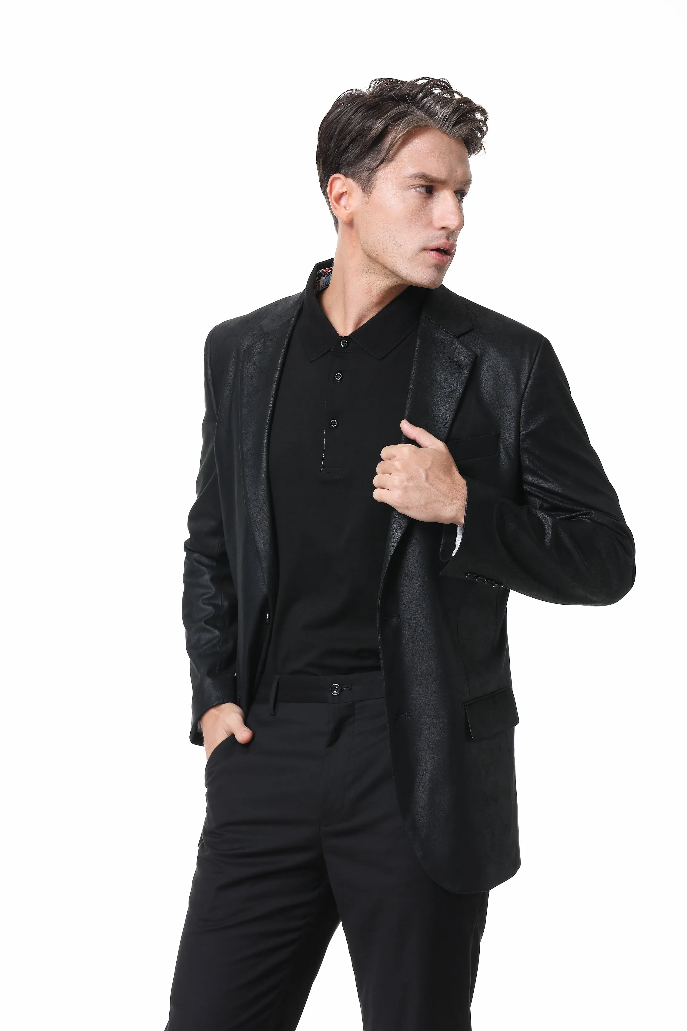 Hechter Paris Faux Suede Black Jacket
