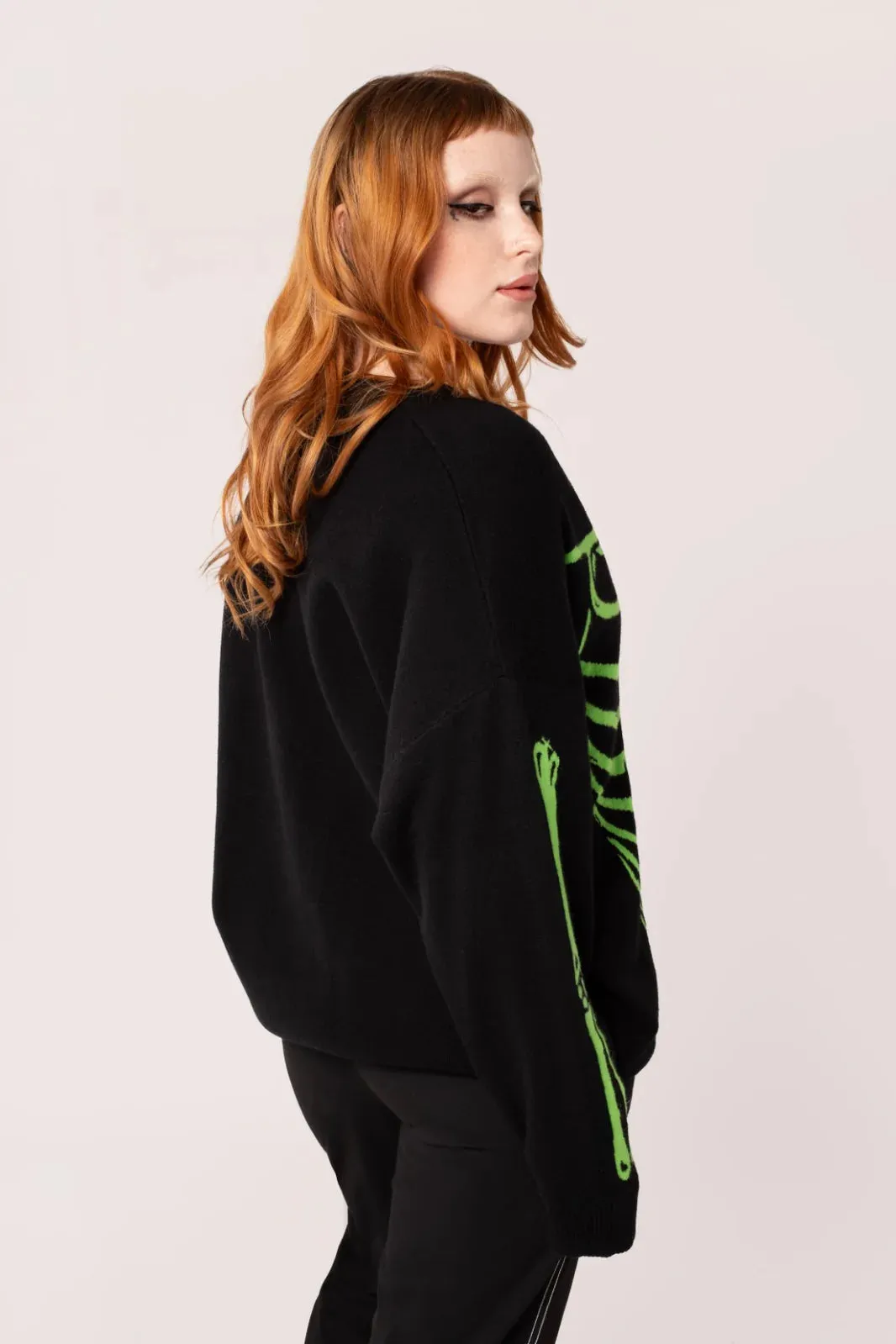 Hell Bunny Skeleton Cardigan Green
