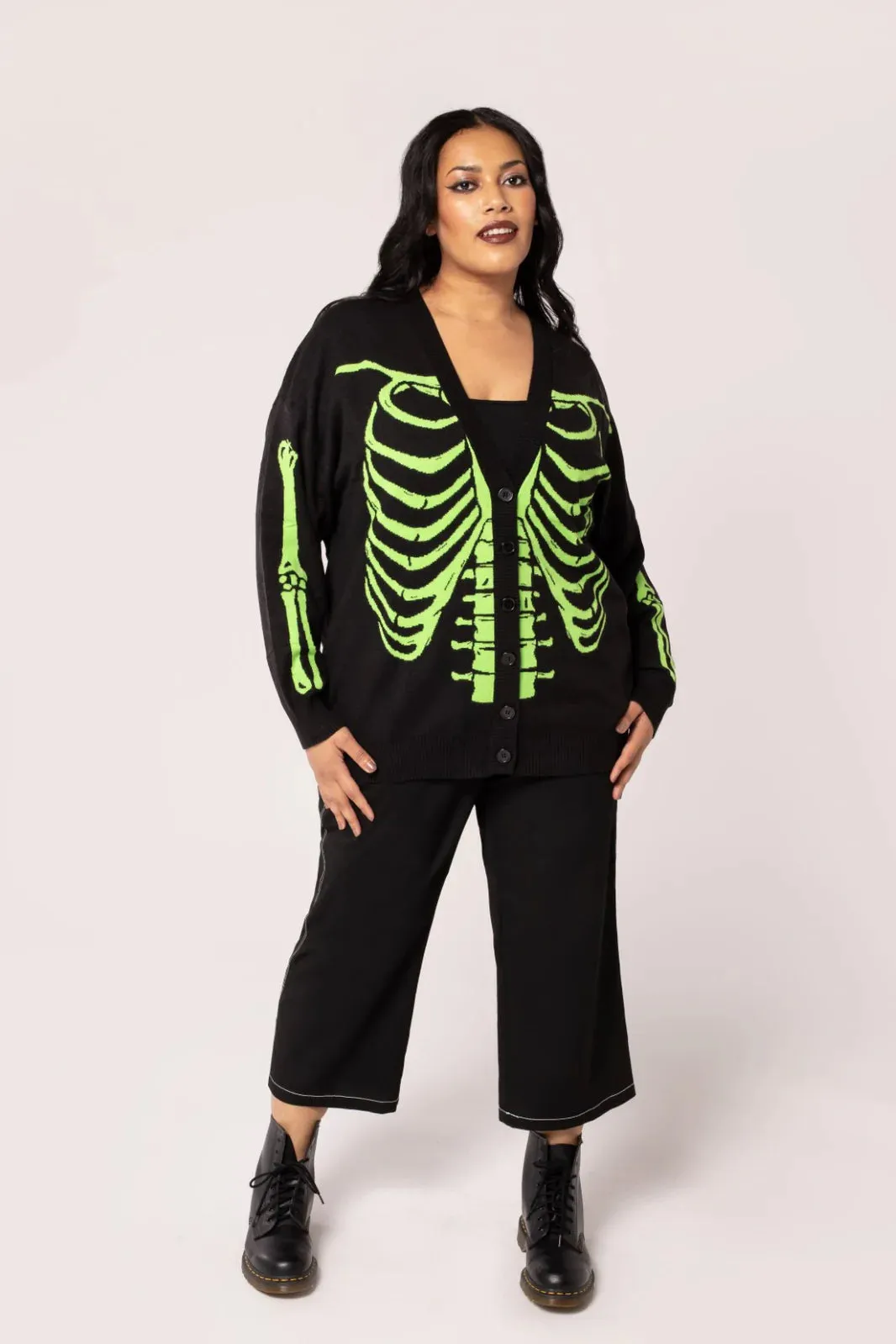 Hell Bunny Skeleton Cardigan Green