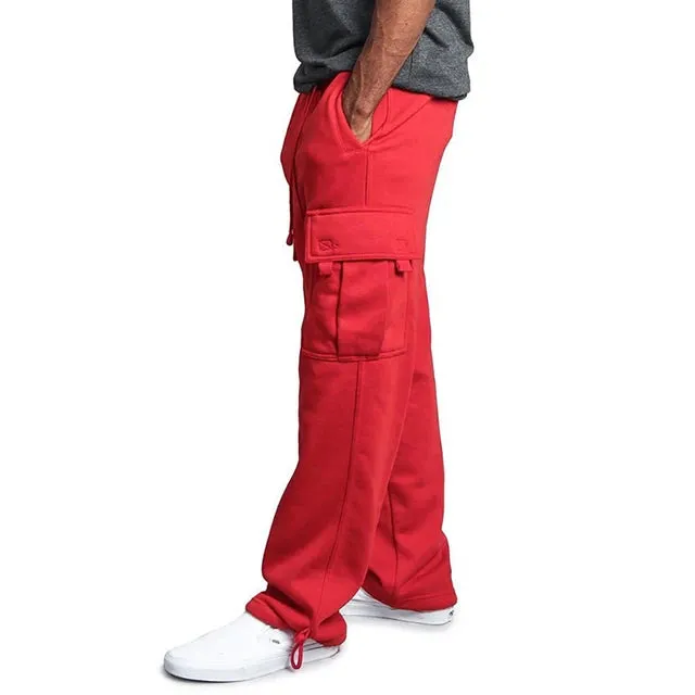 Herren-Sweatpants Lange Hosen Lockerer Sportfit Jogginghose Sweatpocket Cargo-Hose Plus-Size