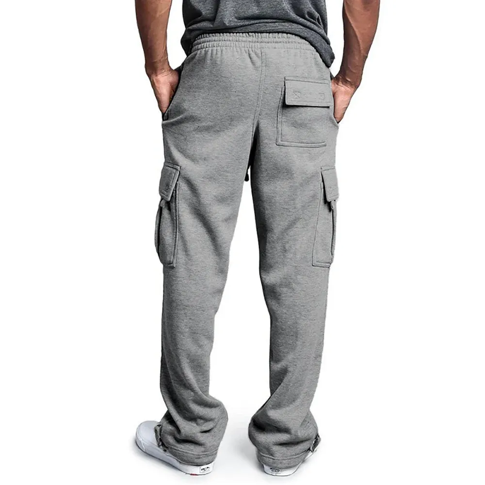 Herren-Sweatpants Lange Hosen Lockerer Sportfit Jogginghose Sweatpocket Cargo-Hose Plus-Size