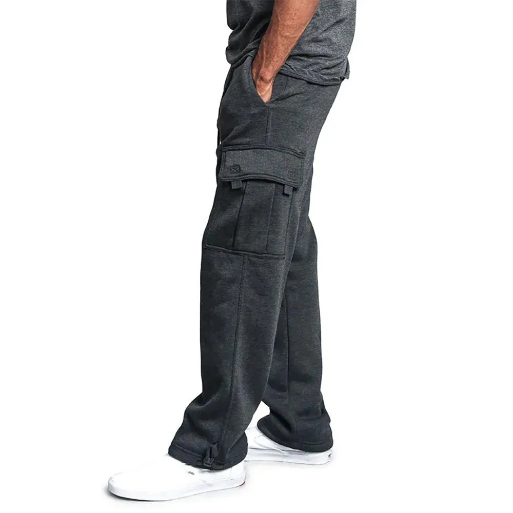 Herren-Sweatpants Lange Hosen Lockerer Sportfit Jogginghose Sweatpocket Cargo-Hose Plus-Size