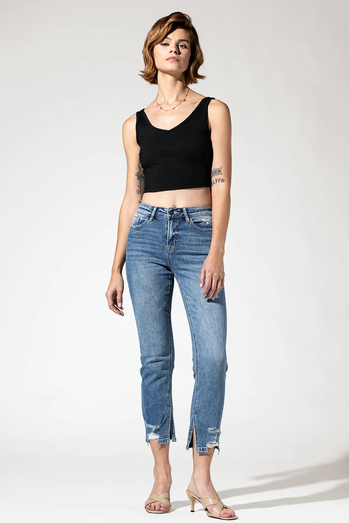 High Ankle Straight with Slit