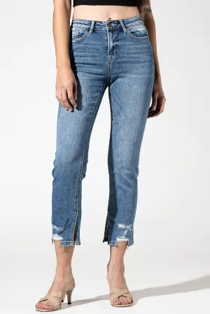 High Ankle Straight with Slit