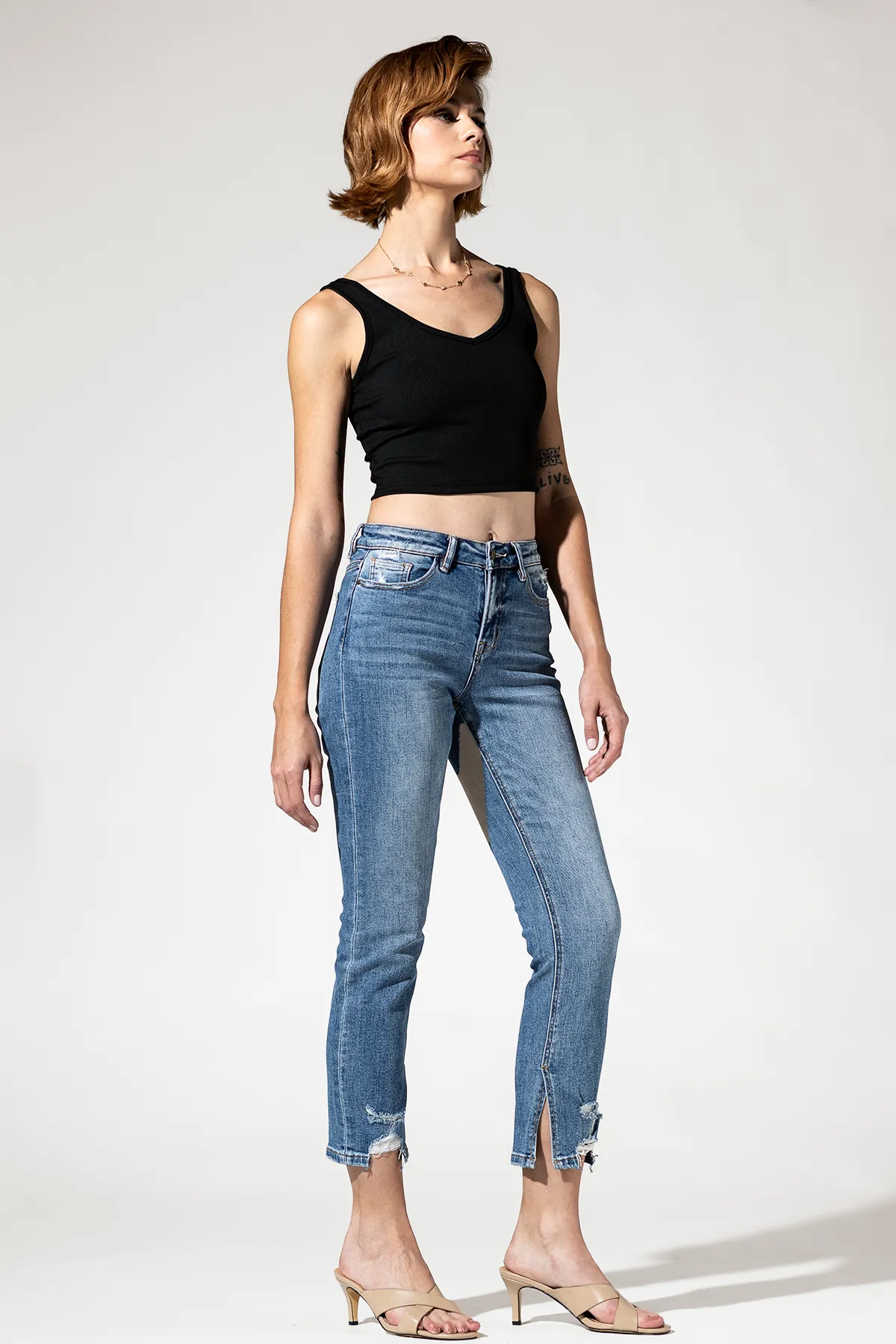 High Ankle Straight with Slit