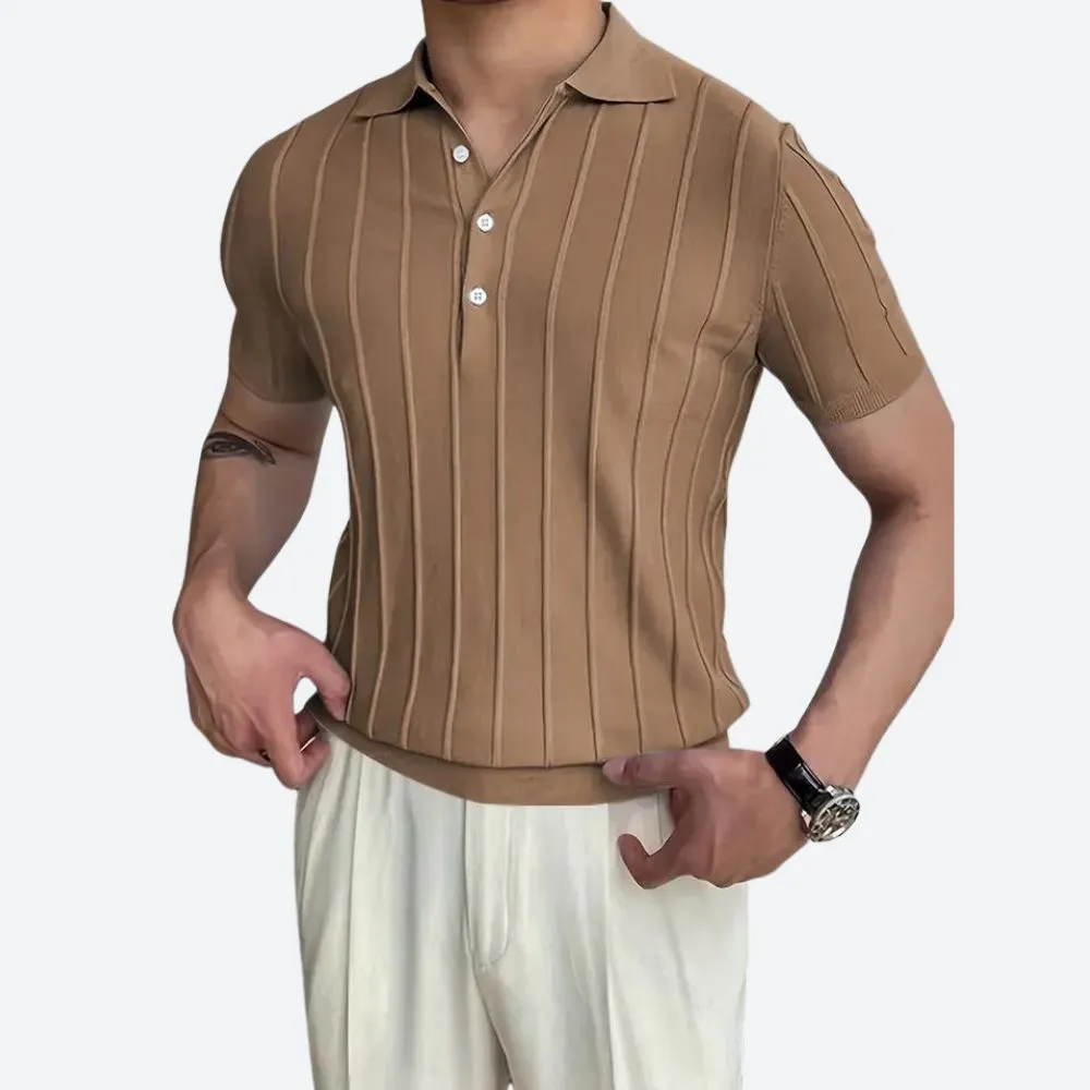 High Stretch V-Neck Polo Shirt for Men
