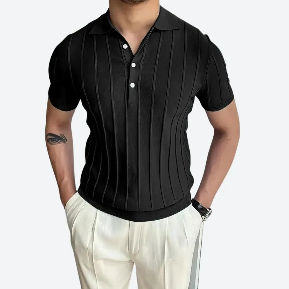 High Stretch V-Neck Polo Shirt for Men
