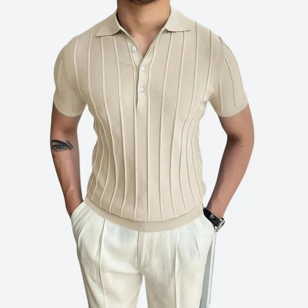 High Stretch V-Neck Polo Shirt for Men