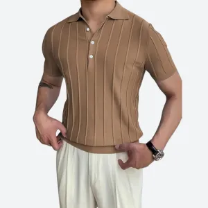 High Stretch V-Neck Polo Shirt for Men