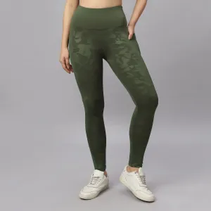 High-Waist Ankle-Length Comprassion Quick Dry Embossed Sports Leggings