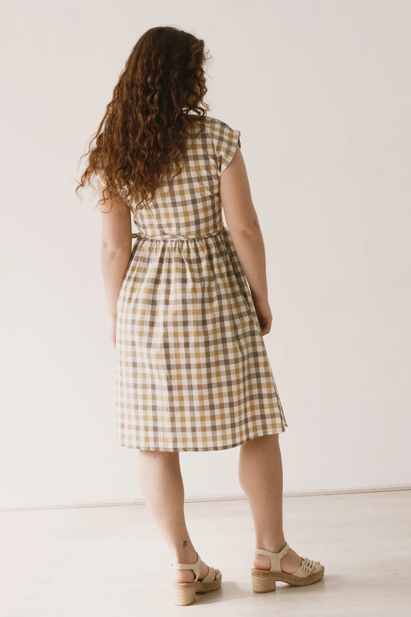 Hira Wrap Midi Dress Vichy