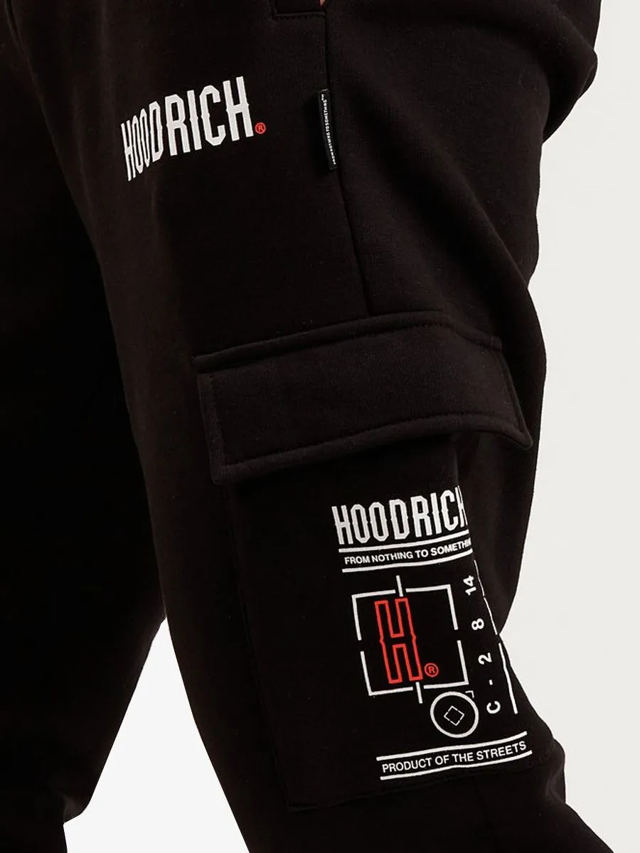Hoodrich OG Akira Cargo Joggers Black/White/Lychee