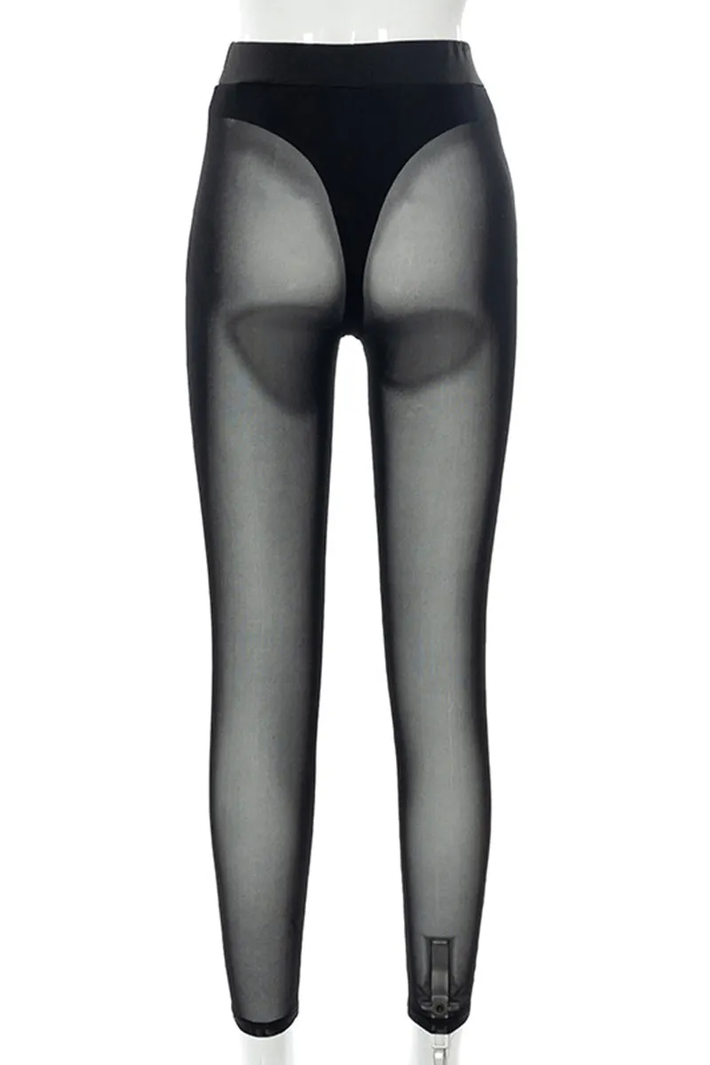HPZ1042 High Waist Sheer Mesh Leggings Pant