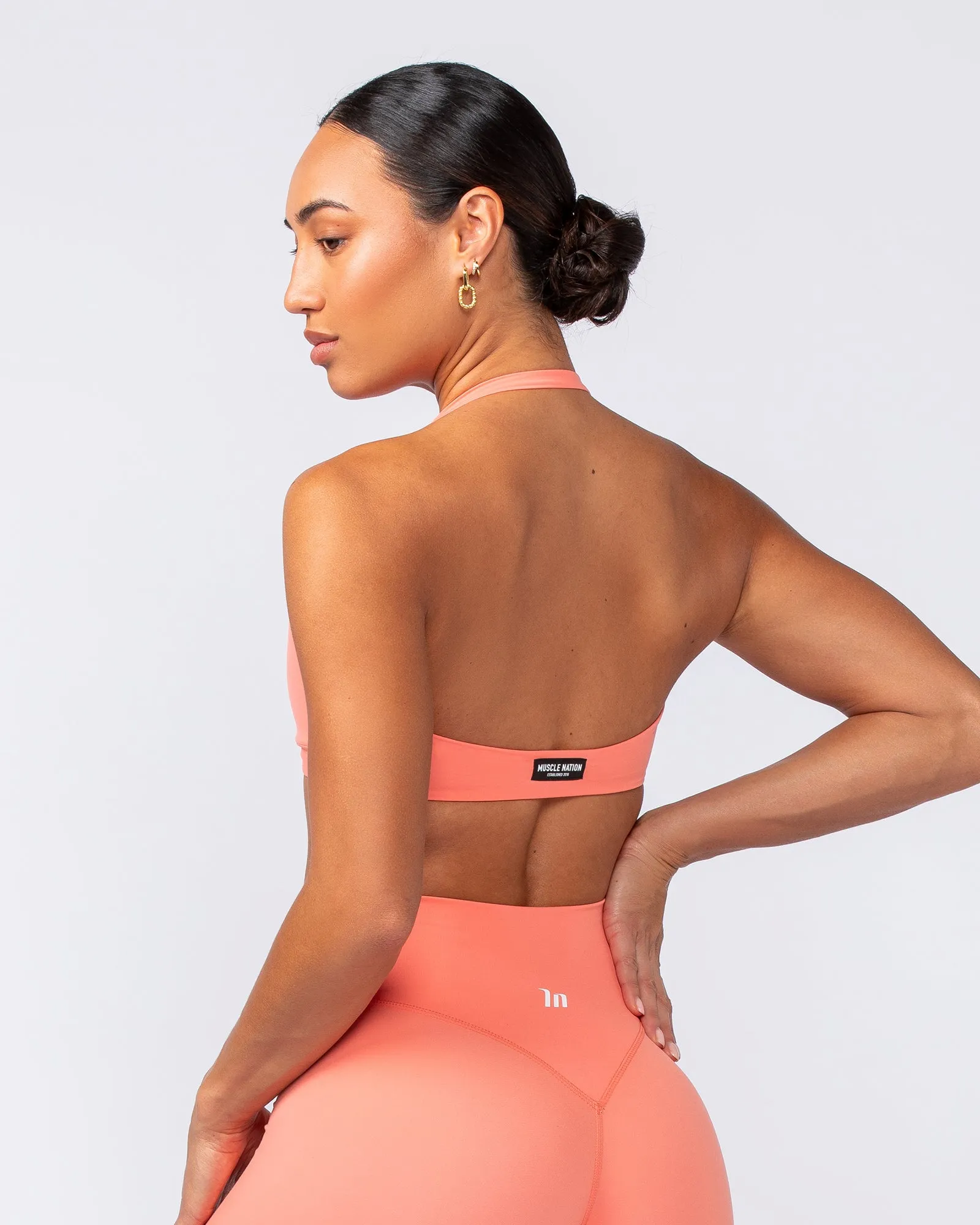 Hype Halter Bralette - Peach Pink