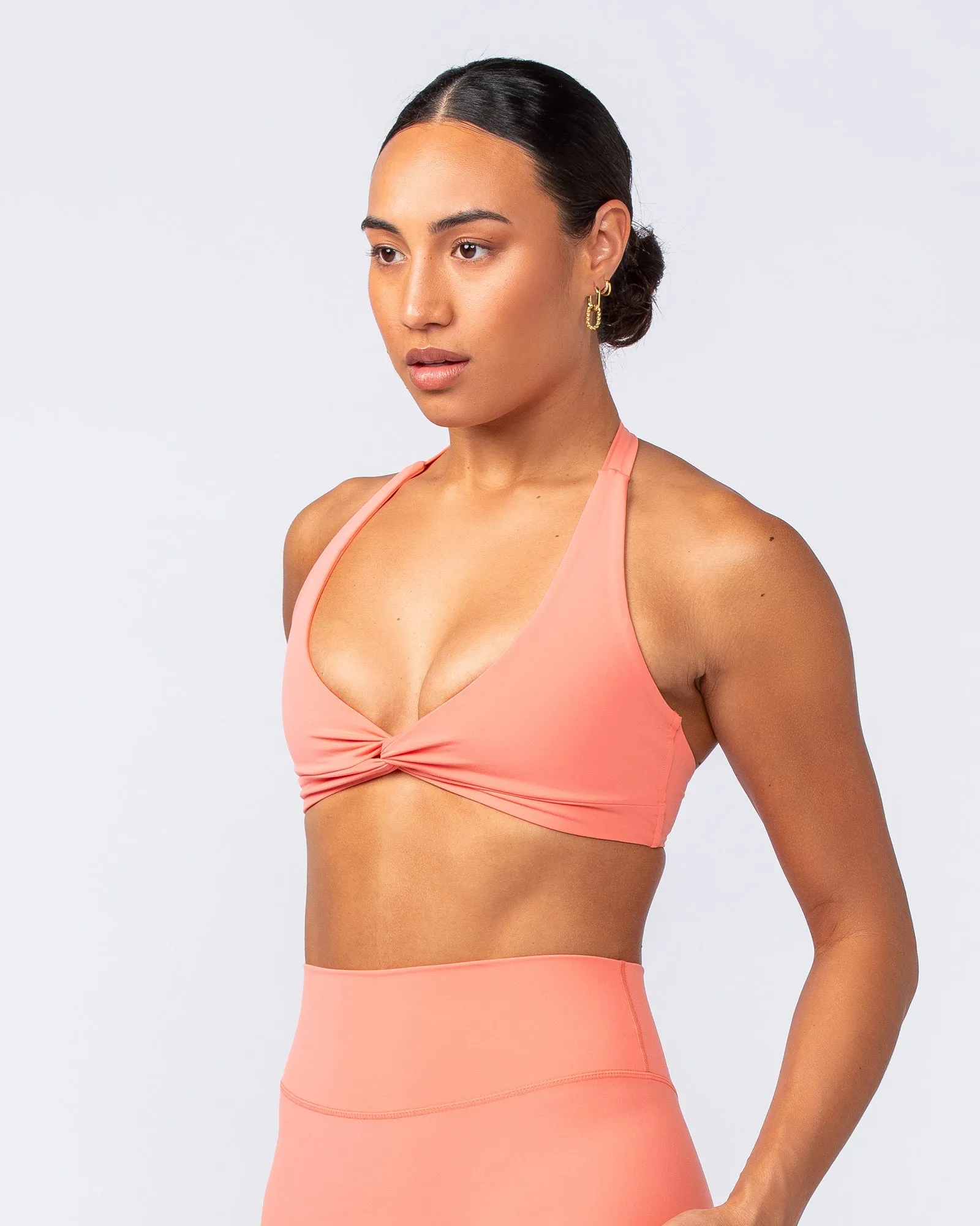 Hype Halter Bralette - Peach Pink