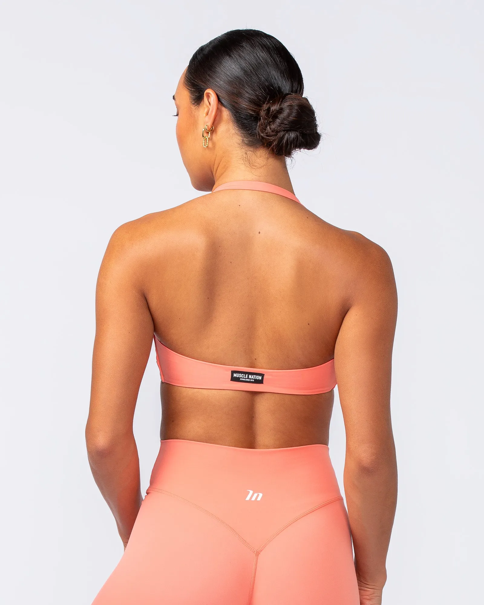 Hype Halter Bralette - Peach Pink