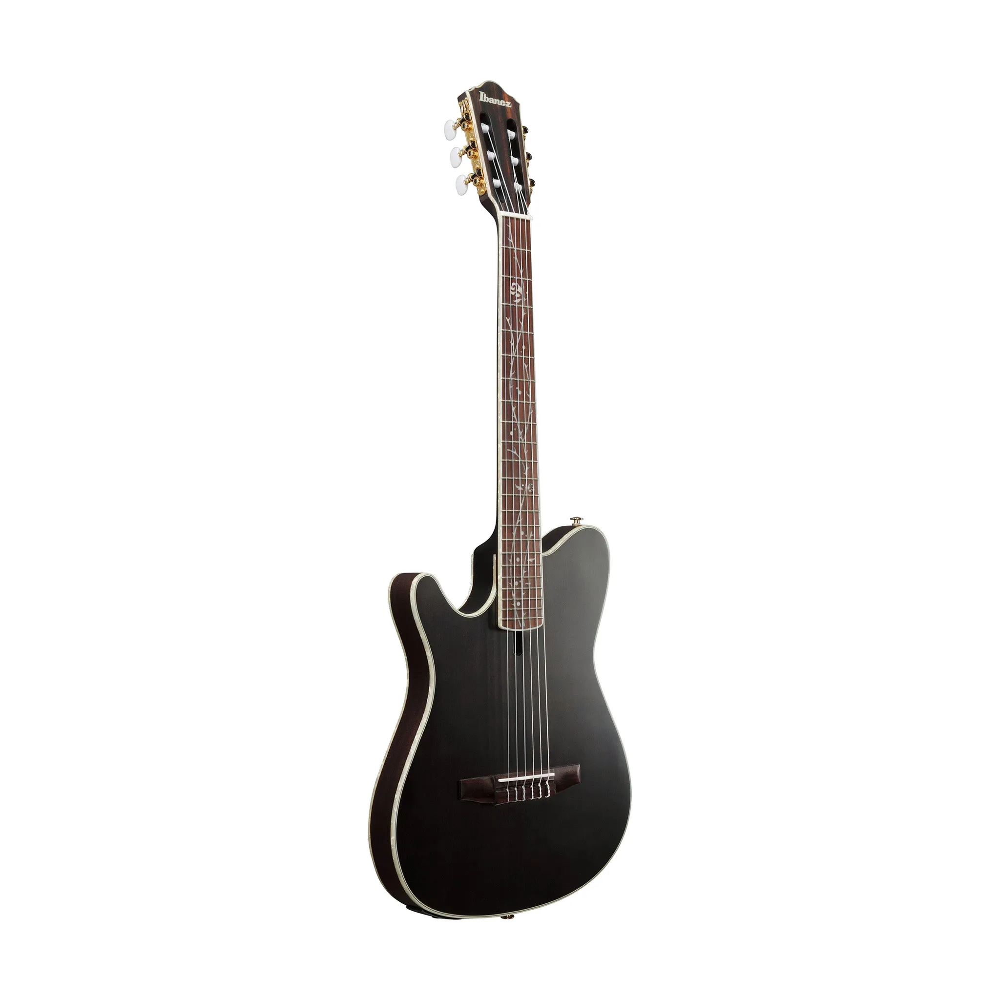 Ibanez TOD10NL-TKF Left-Handed Tim Henson Signature Nylon String Guitar, Transparent Black Flat