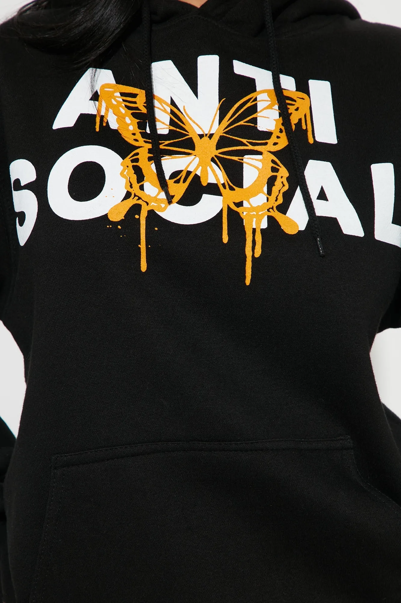 I'm Not Social Oversized Hoodie - Black