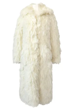 Incredible 1970s Arissa of France Ivory String 'Faux Fur' Alternative Coat