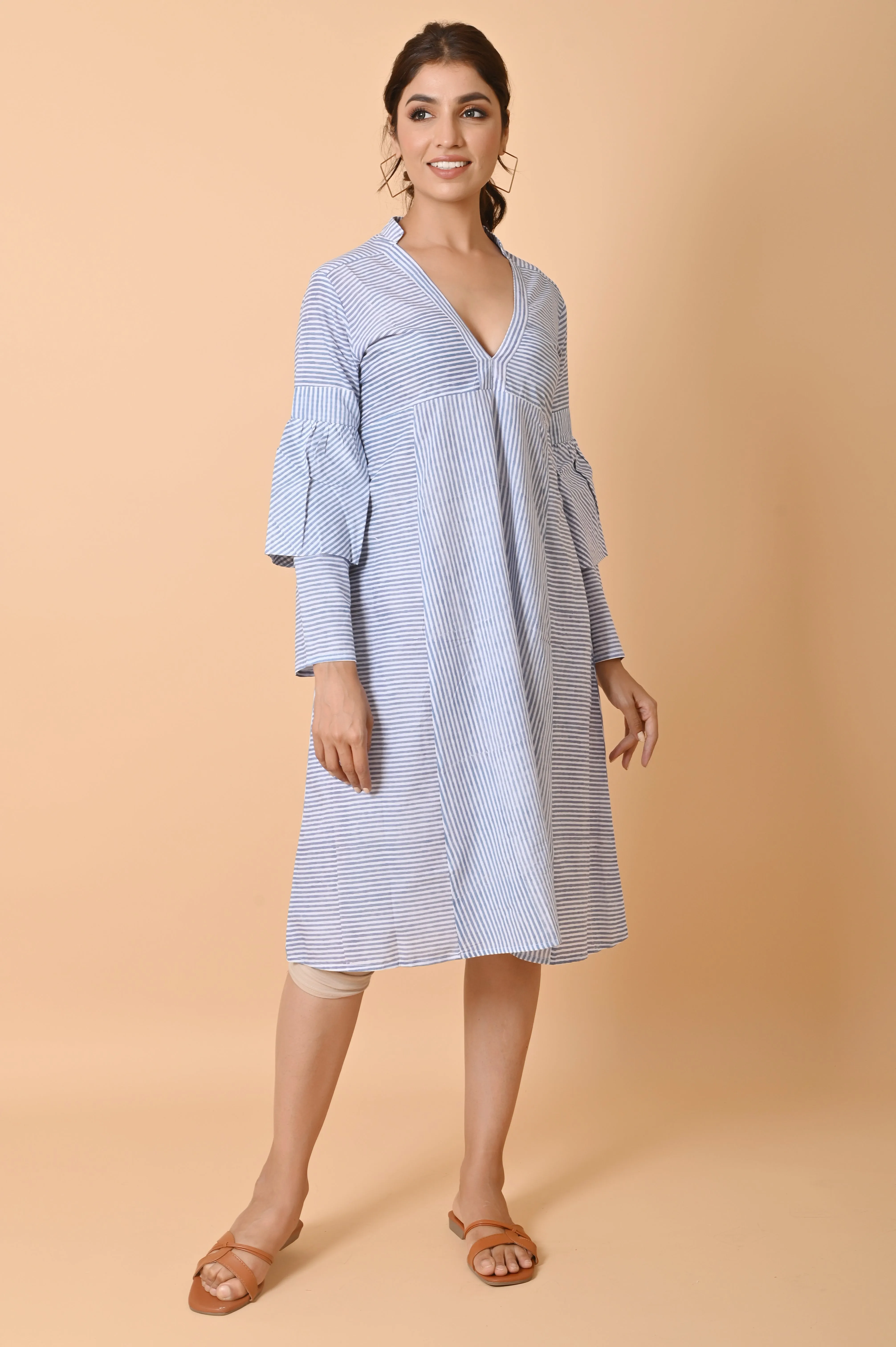 Indian Hand Block print cotton midi dress