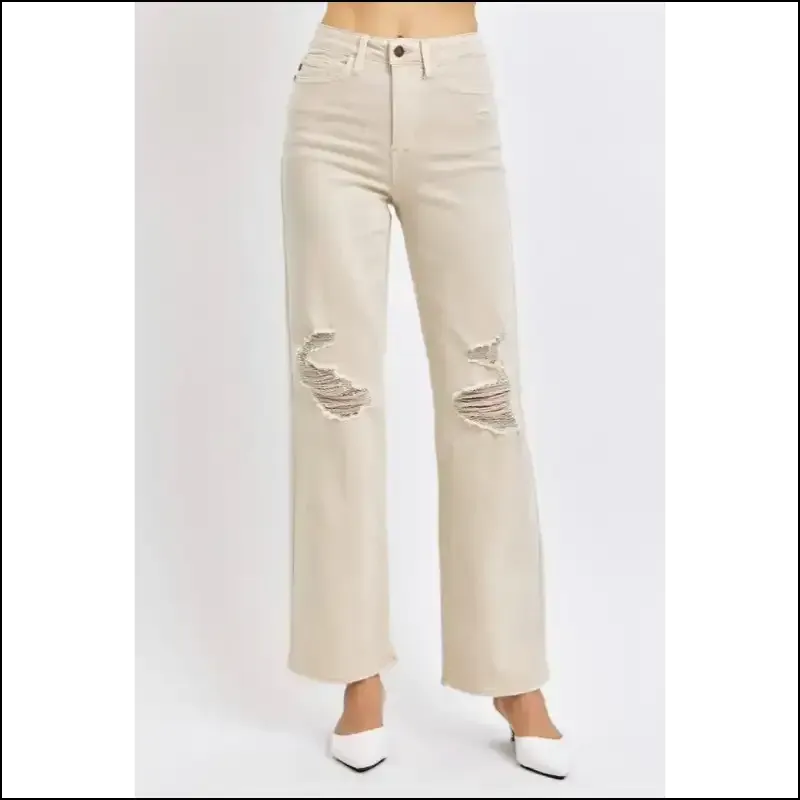 Jeans so Fabulous, they Deserve their Own Instagram Account! 😎💥 High Waist Distressed Wide Leg Delight!