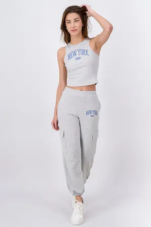 Jogger cargo estampado New York