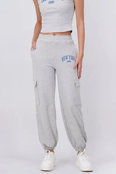 Jogger cargo estampado New York