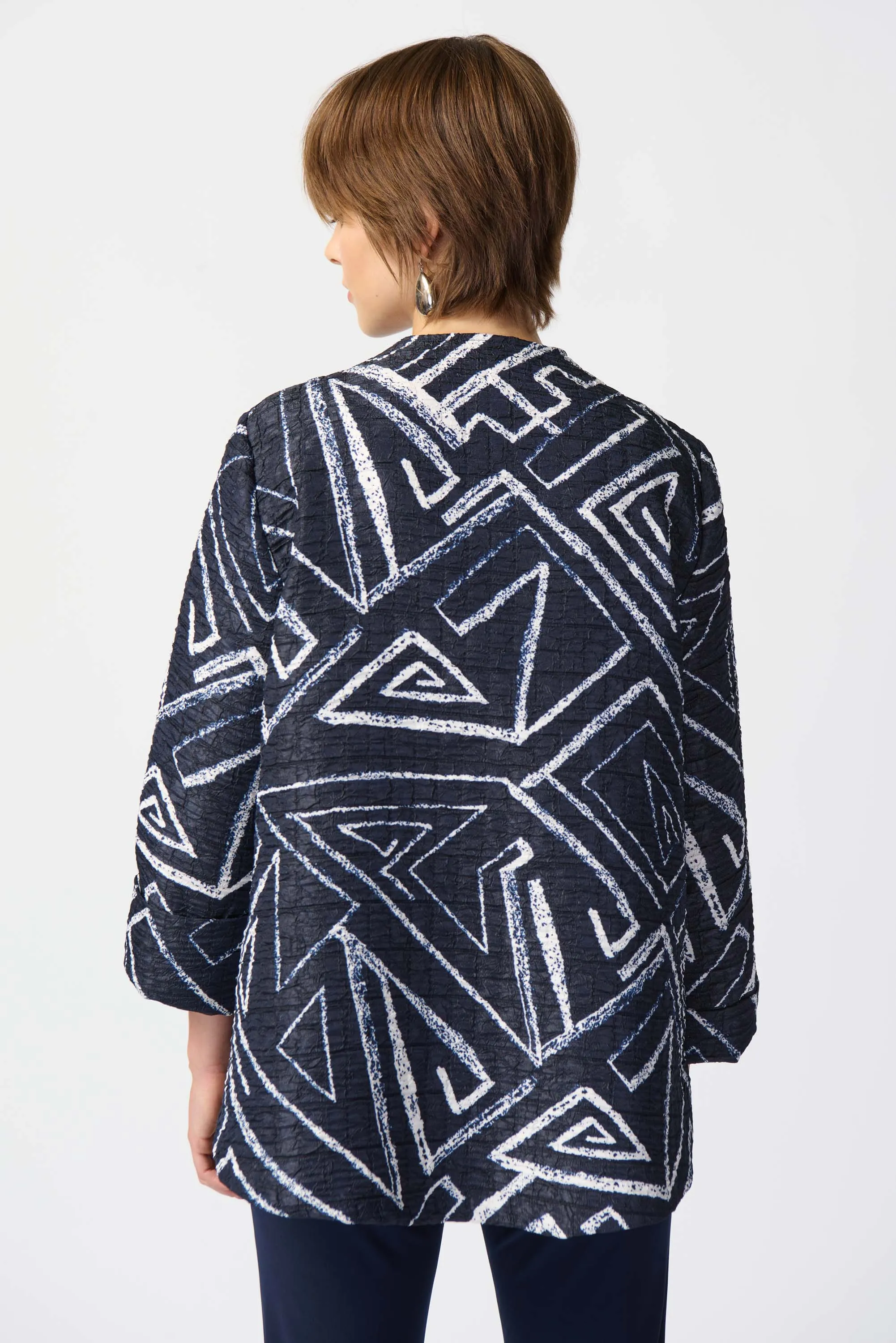 JOSEPH RIBKOFF - Geometric Print Woven Jacquard Swing Jacket - 241291