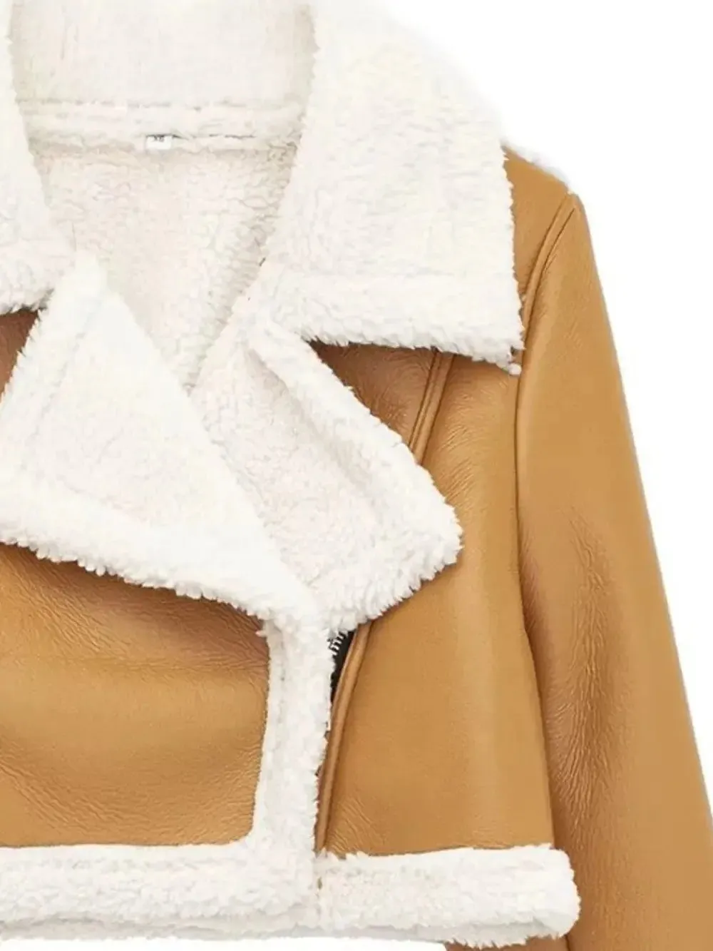 'Josselyn' Faux Fur Cropped Leather Jacket
