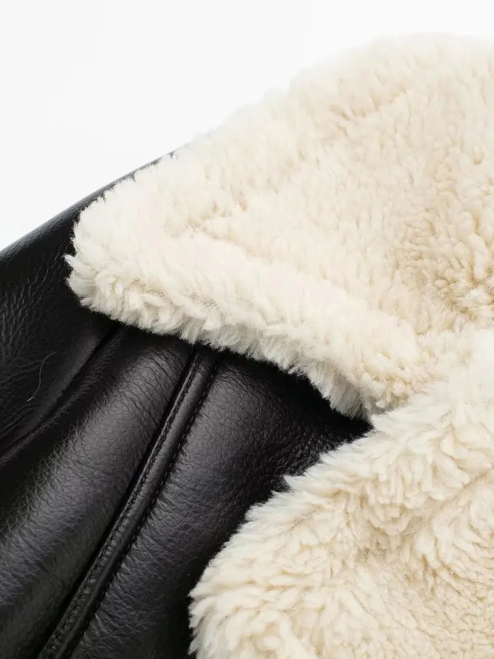 'Josselyn' Faux Fur Cropped Leather Jacket