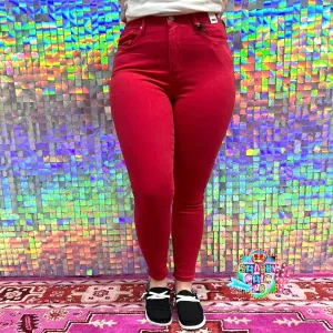 Judy Blue Tummy Control Red Jeans