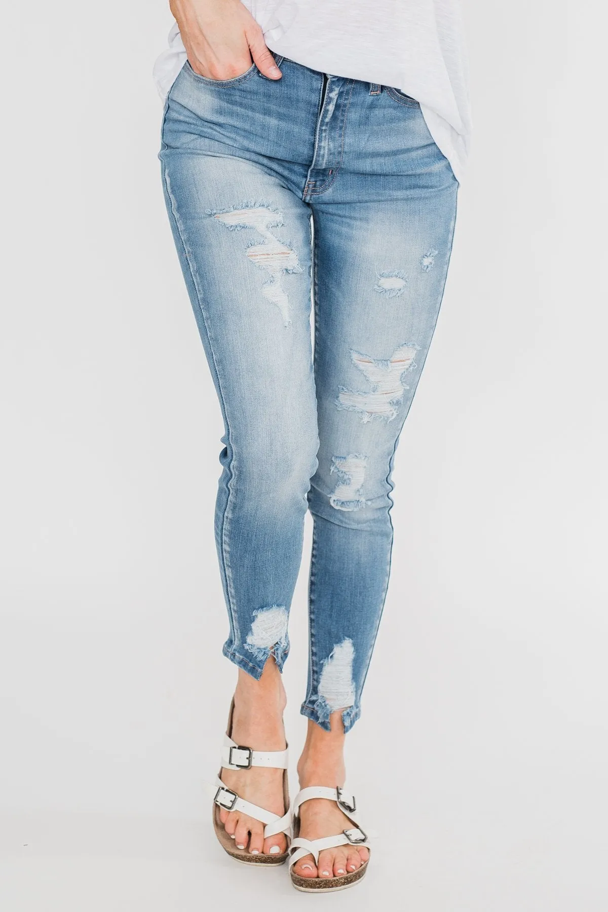 KanCan Distressed Skinny Jeans- Tiffany Wash