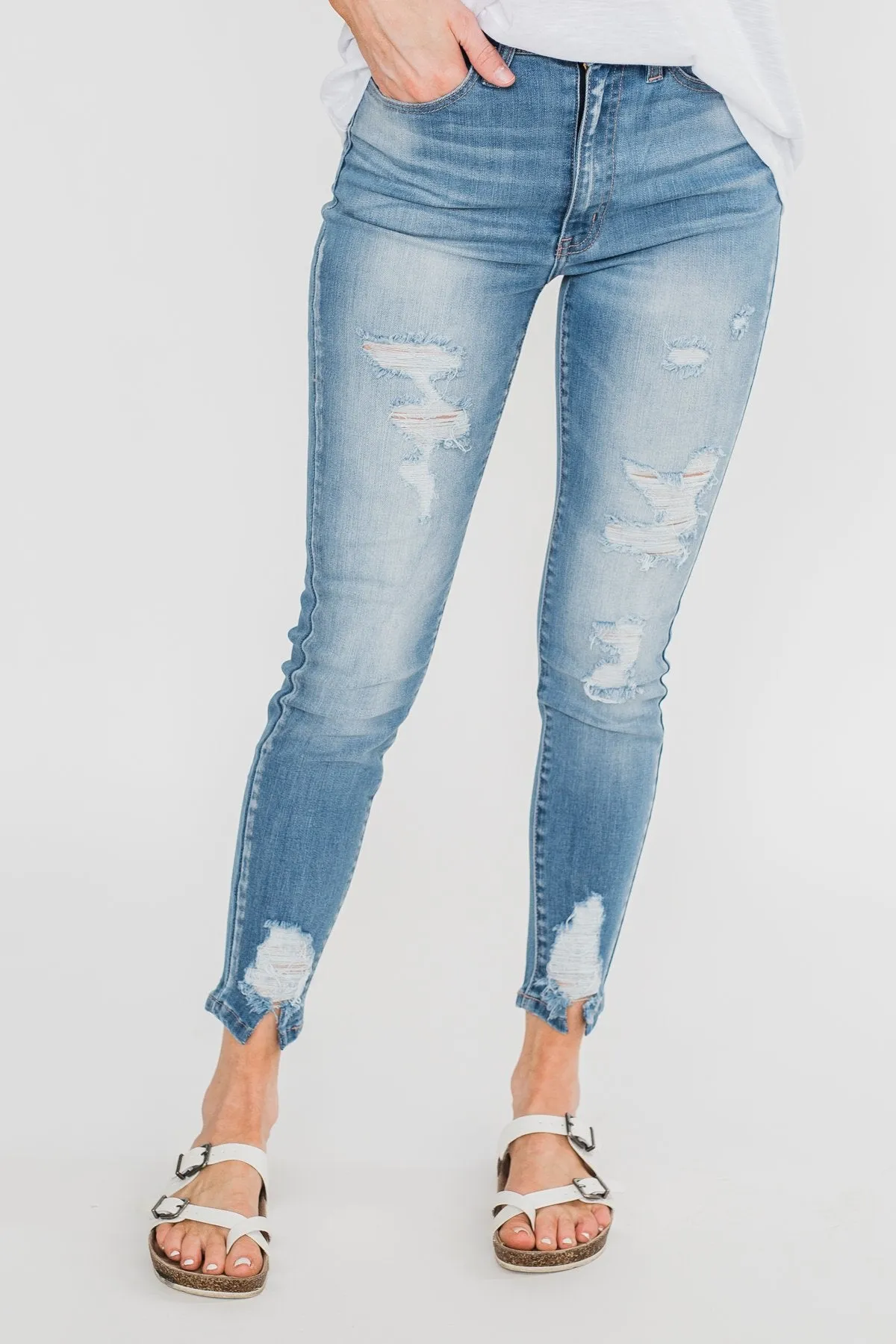 KanCan Distressed Skinny Jeans- Tiffany Wash