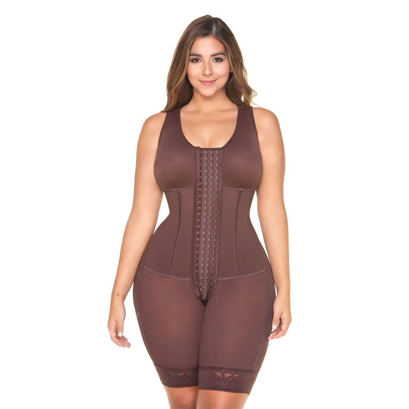 Knee-Length Build-In Bra Full Body Shapewear