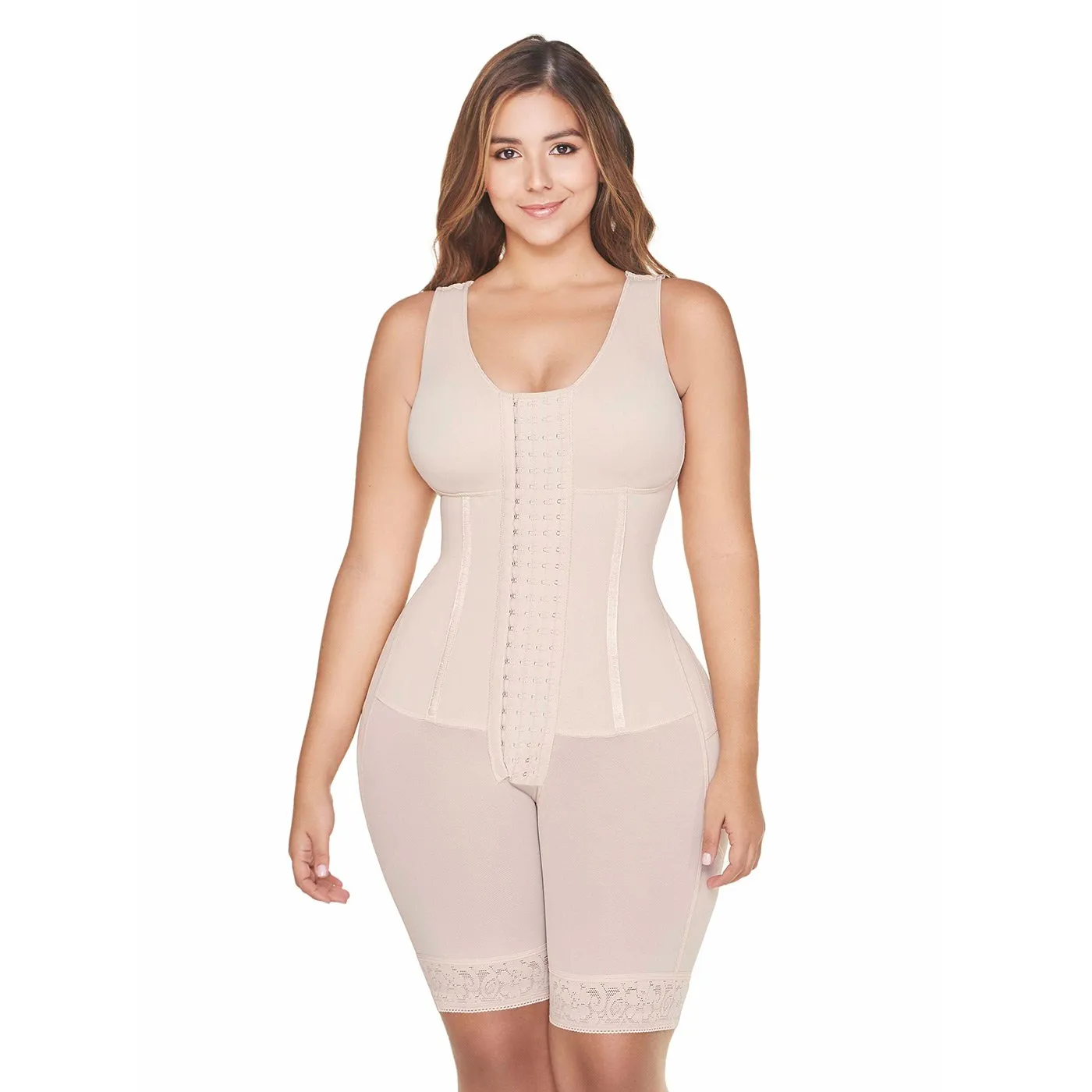 Knee-Length Build-In Bra Full Body Shapewear