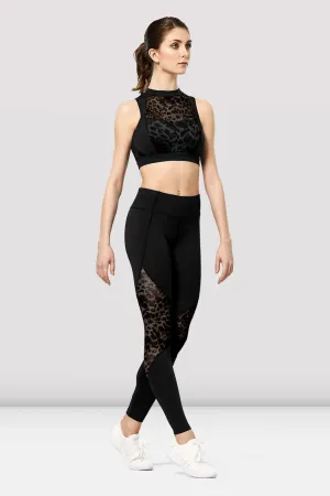 Ladies Azami Animal Print Mesh Crop Top