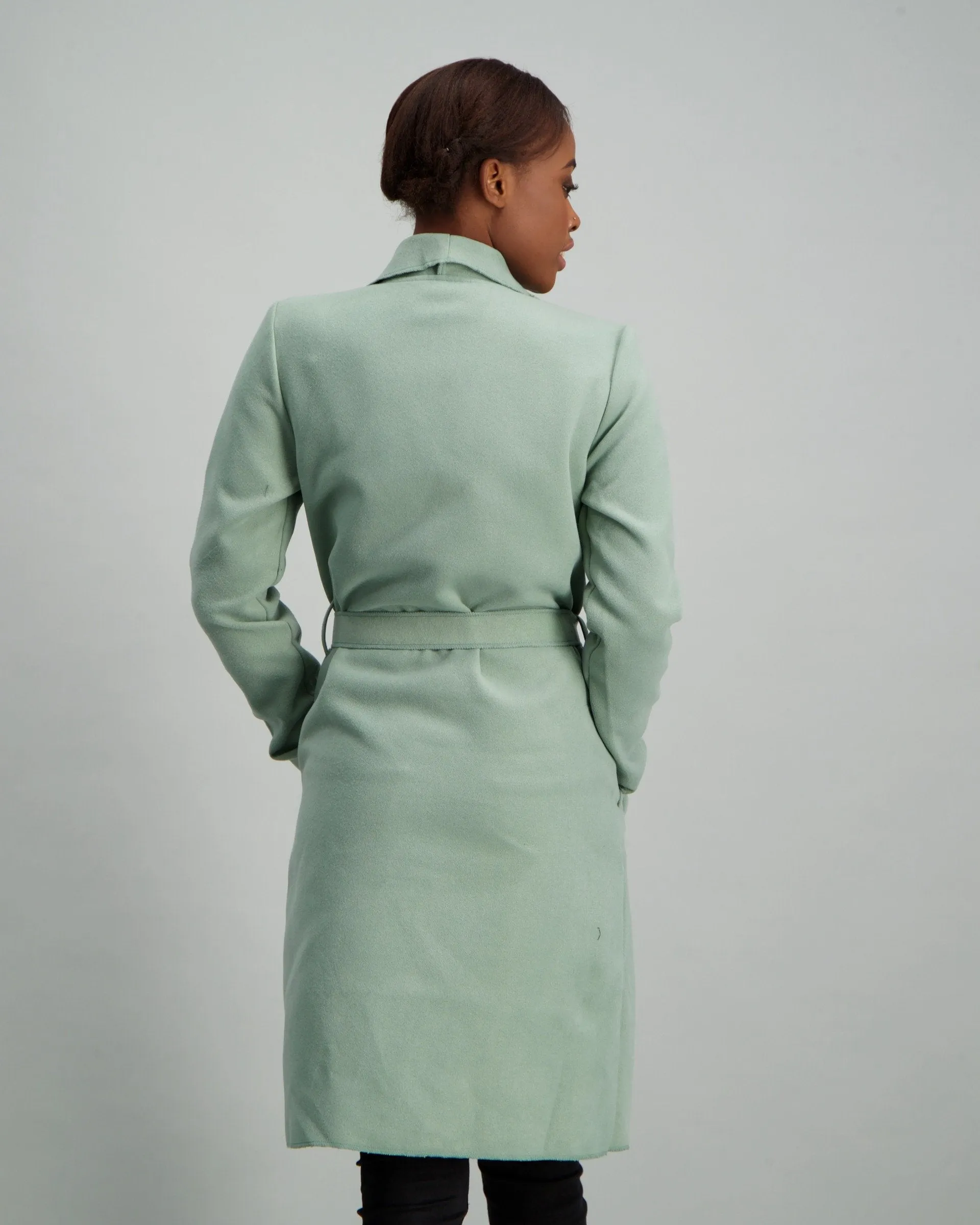 Ladies Big Collar Unlined Jacket - Sage