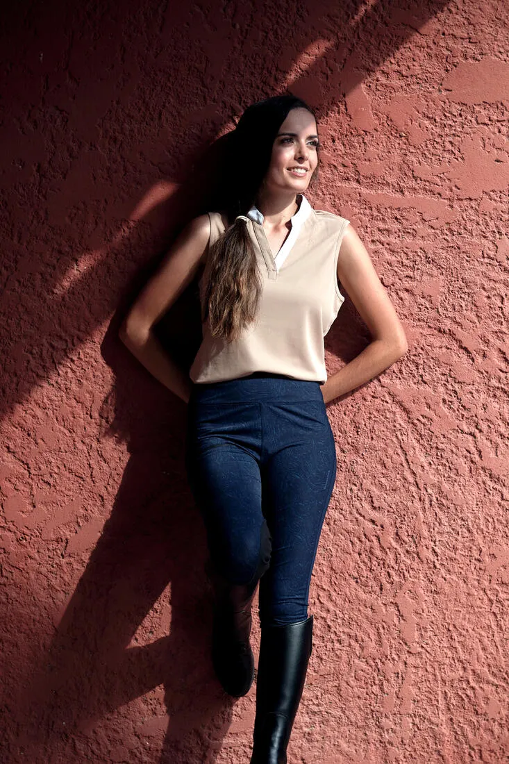 Legging équitation léger Femme - 100 marine