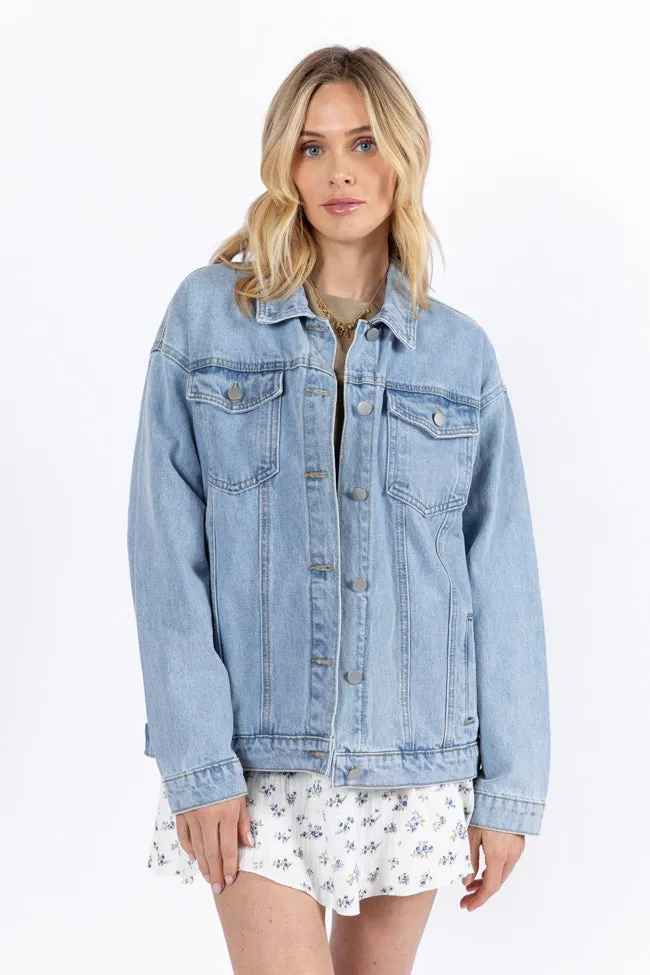 Let's Try It Light Wash Boyfriend Denim Jacket FINAL SALE
