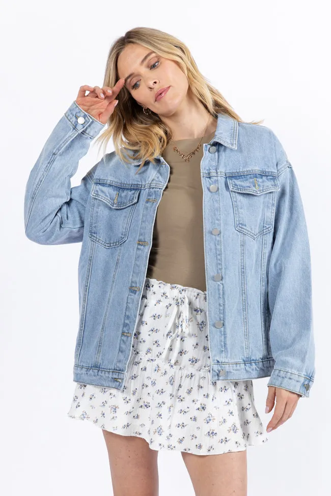 Let's Try It Light Wash Boyfriend Denim Jacket FINAL SALE