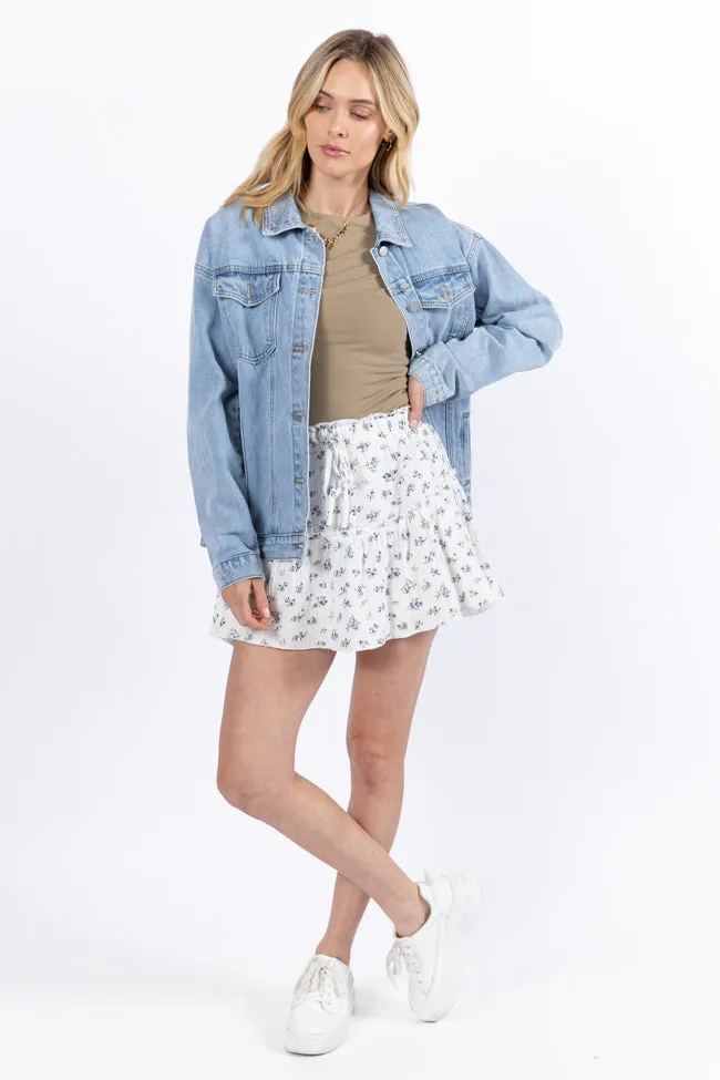 Let's Try It Light Wash Boyfriend Denim Jacket FINAL SALE
