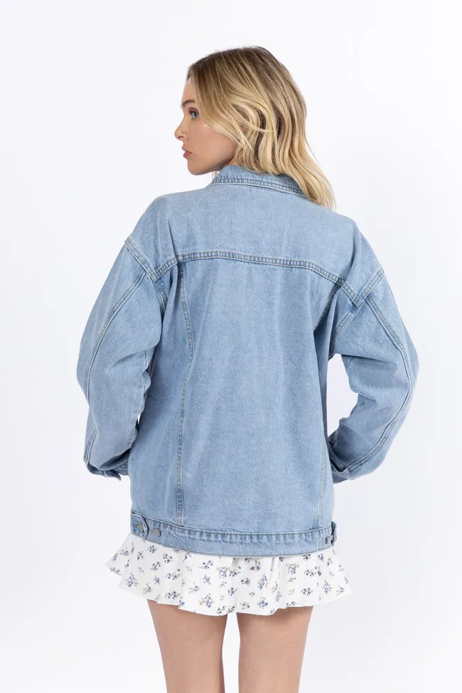 Let's Try It Light Wash Boyfriend Denim Jacket FINAL SALE