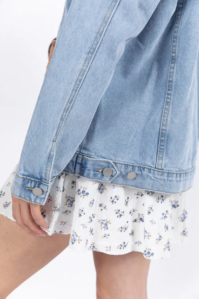 Let's Try It Light Wash Boyfriend Denim Jacket FINAL SALE