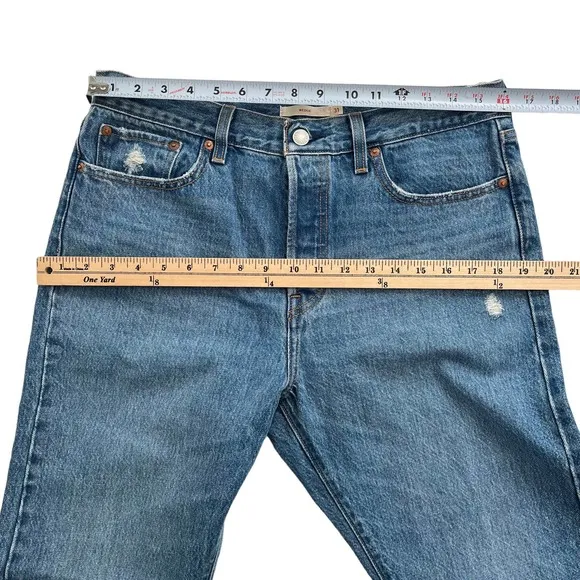 LEVI'S PREMIUM WEDGIE ANKLE JEANS Distressed Rigid Denim Women Size 31
