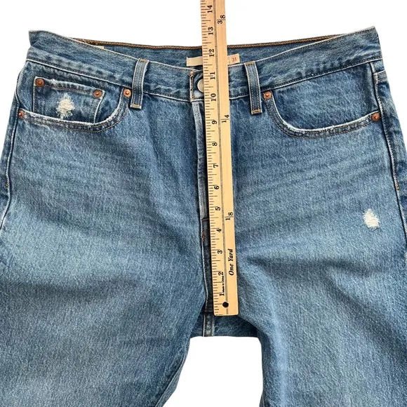 LEVI'S PREMIUM WEDGIE ANKLE JEANS Distressed Rigid Denim Women Size 31