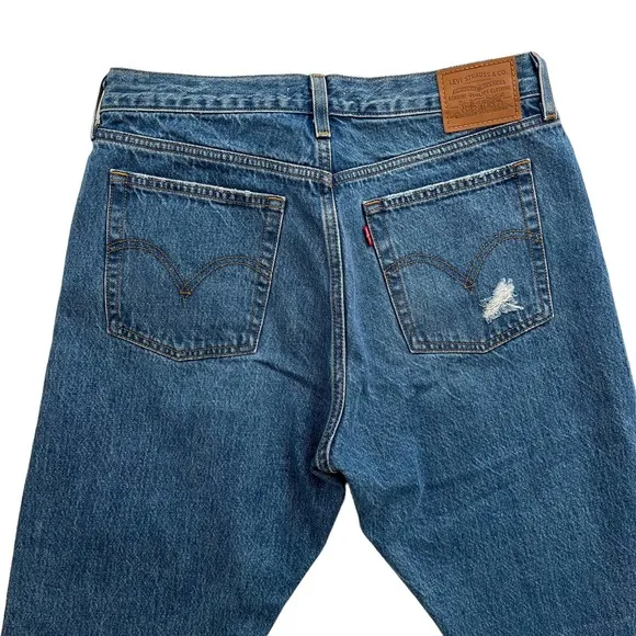 LEVI'S PREMIUM WEDGIE ANKLE JEANS Distressed Rigid Denim Women Size 31