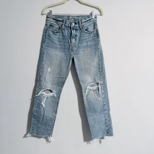 Levi’s - Wedgie Style Light Wash Distressed Jeans