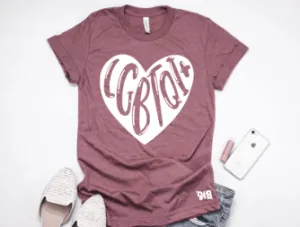 LGBTQI  Heart Adult Tee or Tank