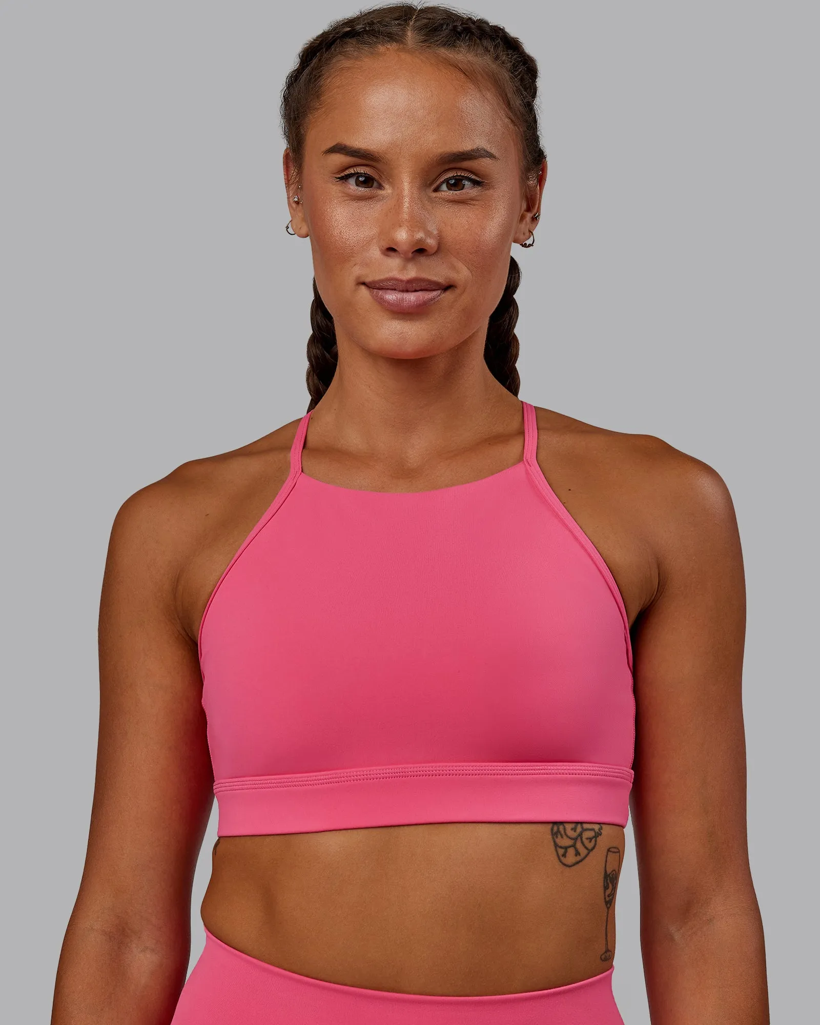 Lift High Neck Sports Bra - Hot Pink